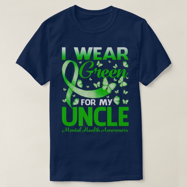 T-shirt Je Porte Le Vert Pour Mon Oncle Sensibilisation À  (Design devant)