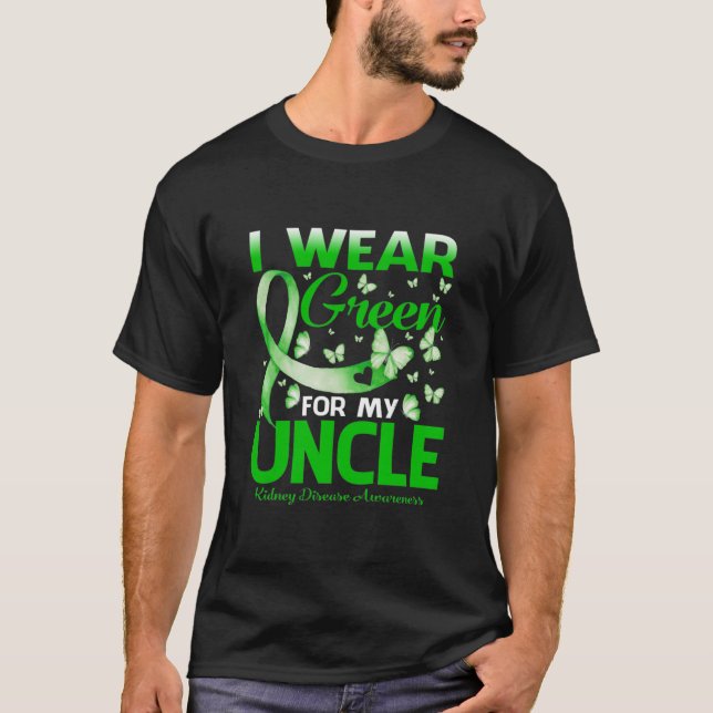 T-shirt Je porte le vert pour mon ONCLE Sensibilisation au (Devant)