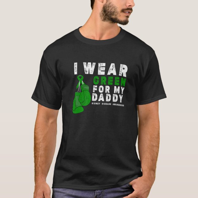 T-shirt Je Porte Le Vert Pour Mon Papa La Sensibilisation  (Devant)
