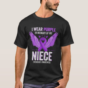 T-shirt Je Porte Le Violet En Mémoire De Ma Nièce Surdose