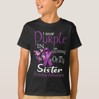 T-shirt Je Porte Le Violet En Mémoire De Ma Soeur À L'Époq