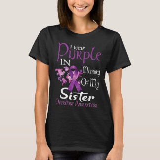 T-shirt Je Porte Le Violet En Mémoire De Ma Soeur À L'Époq