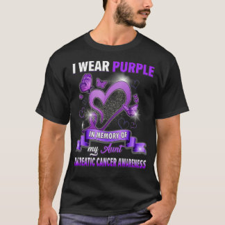 T-shirt Je Porte Le Violet En Mémoire De Ma Tante Pancréat