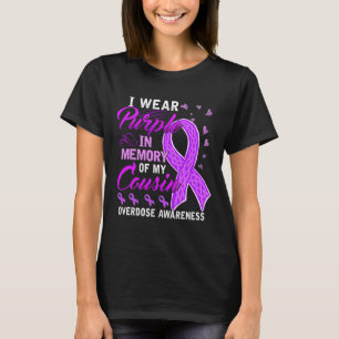 T-shirt Je Porte Le Violet En Mémoire De Mon Cousin Overdo