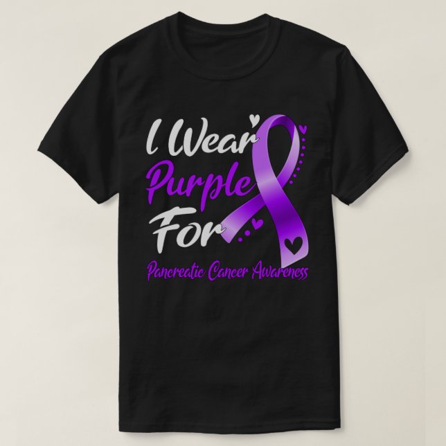 T-shirt Je Porte Le Violet Pour La Sensibilisation Au Canc (Design devant)