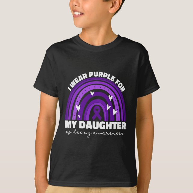 T-shirt Je Porte Le Violet Pour Ma Fille Sensibilisation À (Devant)