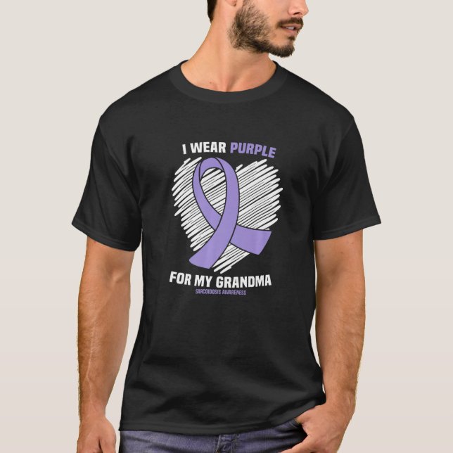 T-shirt Je Porte Le Violet Pour Ma Grand-Mère Scoïdose (Devant)