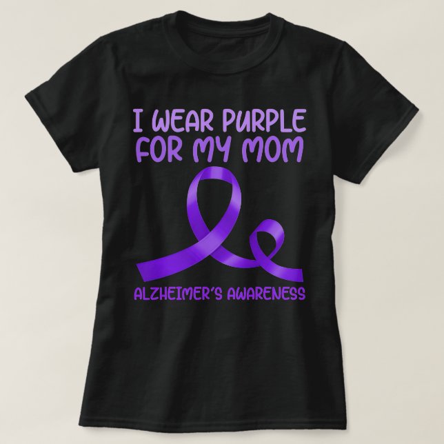 T-shirt Je Porte Le Violet Pour Ma Mère (Design devant)