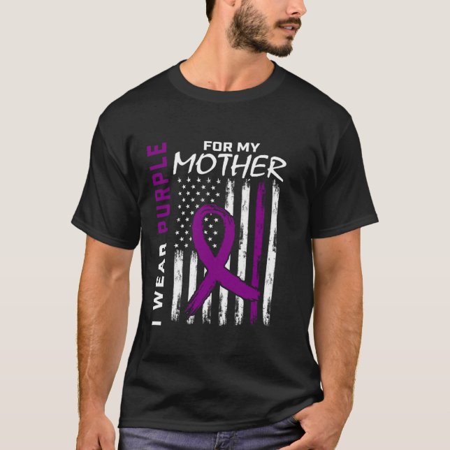 T-shirt Je Porte Le Violet Pour Ma Mère Mère Sensibilisati (Devant)
