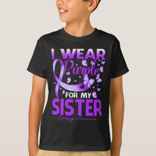 T-shirt Je Porte Le Violet Pour Ma Soeur Sensibilisation À