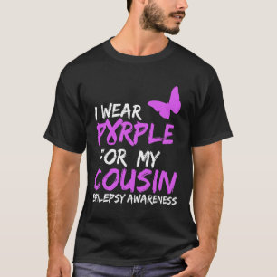 T-shirt Je porte le violet pour mon épilepsie de papillon