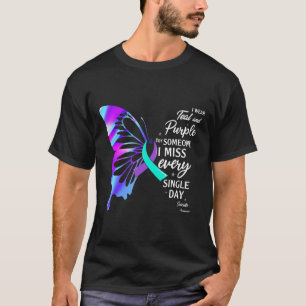 T-shirt Je Porte Le Violet Turquoise Pour La Prévention Mé