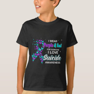 T-shirt Je Porte Le Violet Turquoise Pour Quelqu'Un Que J'