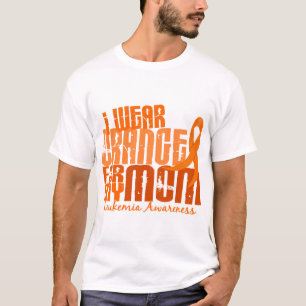 T-shirt Je porte l'orange pour ma leucémie de la maman 6,4