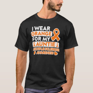 T-shirt Je Porte L'Orange Pour Ma Tante Mme Sclérose Multi