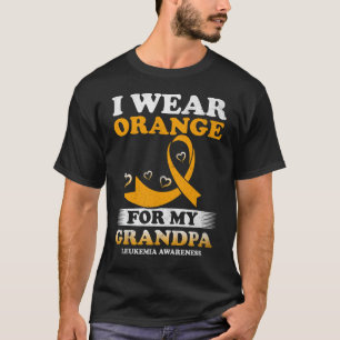 T-shirt Je Porte L'Orange Pour Mon Grand-Père Leucémie