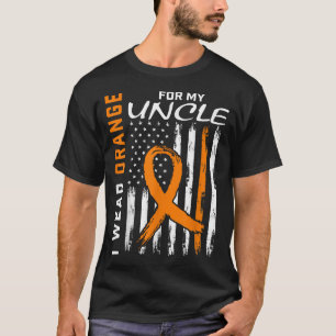 T-shirt Je Porte L'Orange Pour Mon Oncle Leucémie Cancer