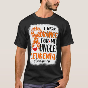 T-shirt Je Porte L'Orange Pour Mon Oncle Leucémie Sensibil