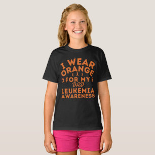 T-shirt Je Porte L'Orange Pour Mon Père Leucémie