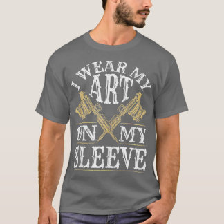 T-shirt Je porte mon art sur mon tatouage à manches