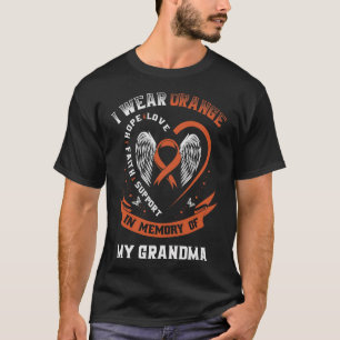 T-shirt Je Porte Orange En Mémoire De La Leucémie De Grand