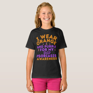 T-shirt Je Porte Orange Et Violet Pour Mon Père Personnali