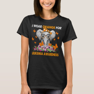 T-shirt Je Porte Orange Pour La Leucémie Sensibilisation E