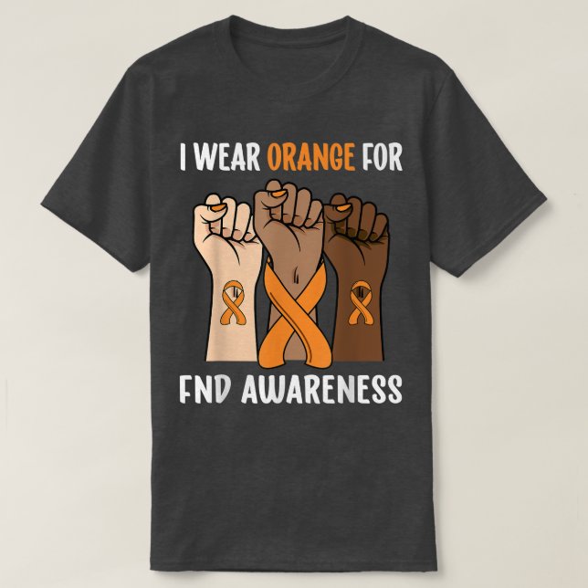 T-shirt Je Porte Orange Pour La Sensibilisation Au FND (Design devant)