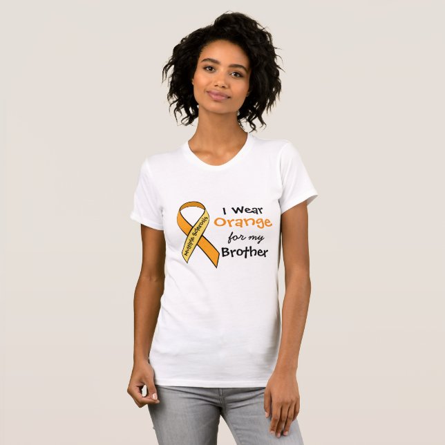 T-shirt Je porte Orange pour ma chemise de sensibilisation (Devant entier)