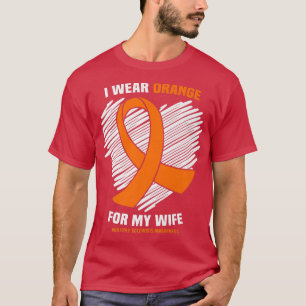 T-shirt Je Porte Orange Pour Ma Femme MS Sclérose Multiple