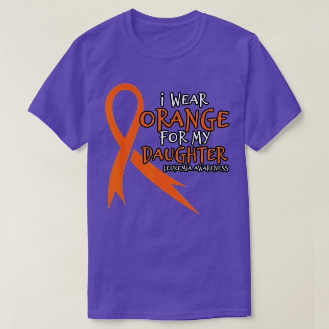 T-shirt Je Porte Orange Pour Ma Fille  (Design devant)