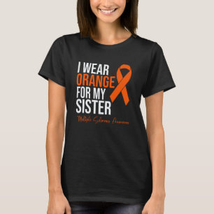 T-shirt Je porte orange pour ma sœur MS Warrior Multiple S