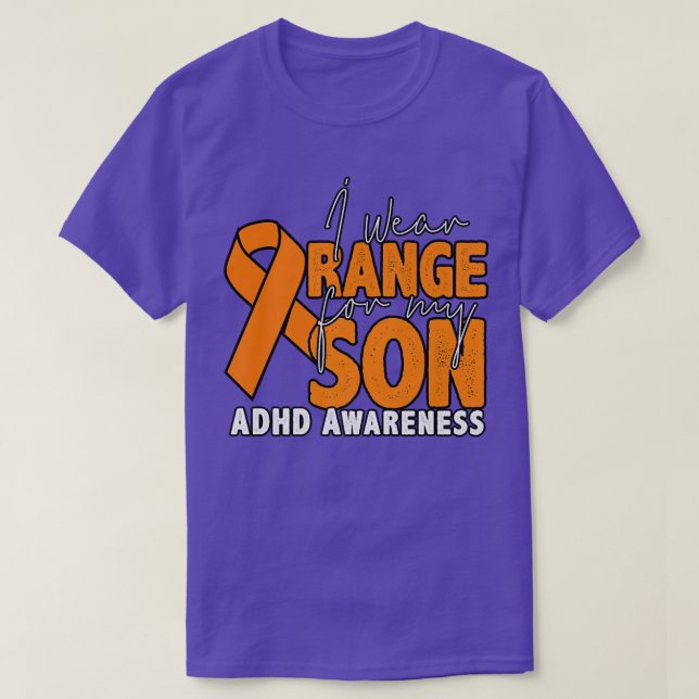 T-shirt Je Porte Orange Pour Mon Fils (Design devant)