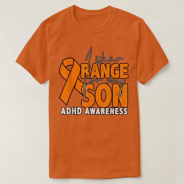 T-shirt Je Porte Orange Pour Mon Fils (Design devant)