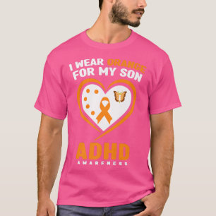 T-shirt Je Porte Orange Pour Mon Fils TDAH Sensibilisation
