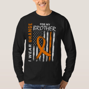 T-shirt Je Porte Orange Pour Mon Frère Leucémie Sensibilis