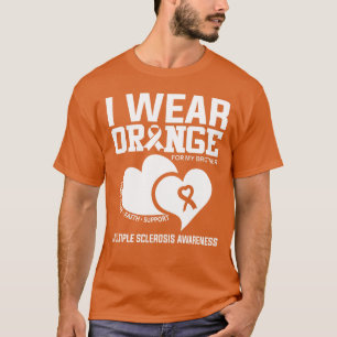T-shirt Je Porte Orange Pour Mon Frère Sclérose Multiples
