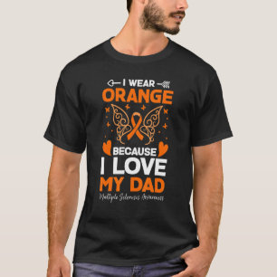 T-shirt Je Porte Orange Pour Mon Père Ms Multiple Sclerosi