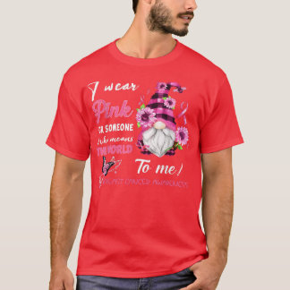 T-shirt Je Porte Pink Breast Cancer Sensibilisation Gnomes