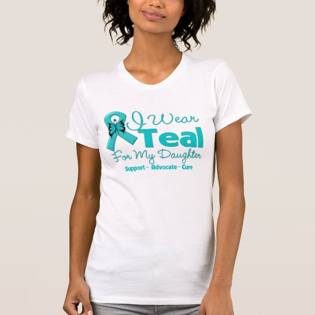 T-shirt Je porte Teal pour ma fille (Devant)
