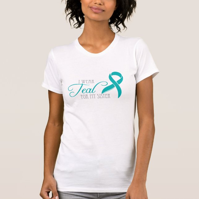 T-shirt Je porte Teal pour ma soeur (Devant)