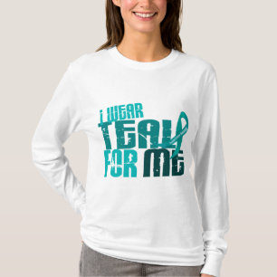 T-shirt Je porte Teal pour MOI le Cancer 6,4 ovarien