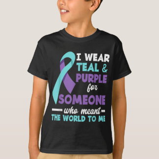T-shirt Je Porte Turquoise &amp ; Purple Pour Quelqu'Un Qu