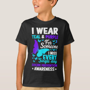 T-shirt Je Porte Turquoise &amp ; Purple Pour Quelqu'Un Qu