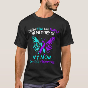 T-shirt Je Porte Turquoise &amp ; Violet En Mémoire De Ma 