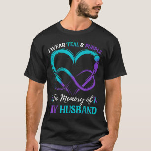 T-shirt Je Porte Turquoise & ; Violet En Mémoire De Mon