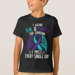 T-shirt Je Porte Turquoise &amp ; Violet Pour Quelqu'Un Qu