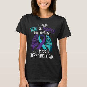 T-shirt Je Porte Turquoise &amp ; Violet Pour Quelqu'Un Qu