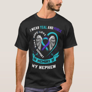 T-shirt Je Porte Turquoise Et Violet Pour Ma Connaissance 