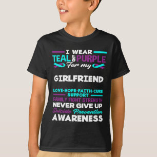 T-shirt Je Porte Turquoise Et Violet Pour Ma Fille Suicide